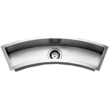 Houzer Contempo Trough Series Undermount Stainless Steel Curved Bowl Bar/Prep Sink Bar Sink - Undermount Houzer